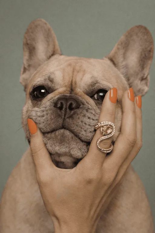 Warm muted orange apricot round manicure