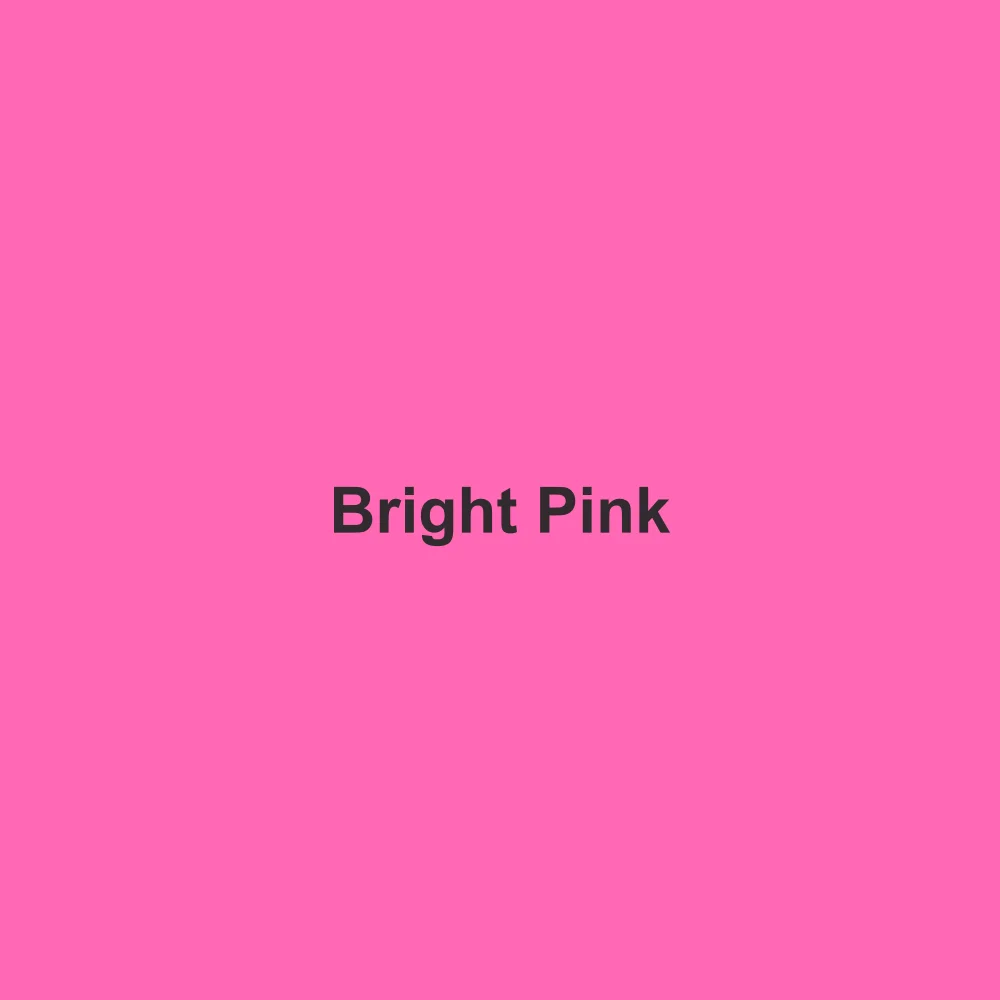 #FF69B4 solid color swatch labeled Bright Pink