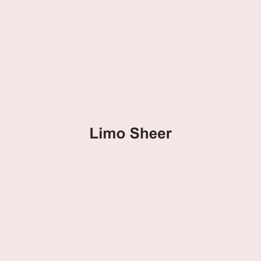 #F4E6E5 solid color swatch labeled Limo Sheer
