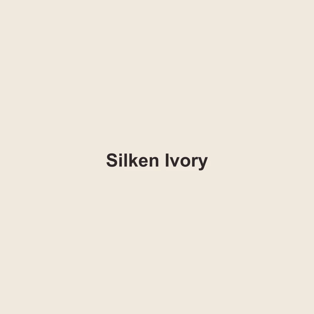 #F0E9DD solid color swatch labeled Silken Ivory