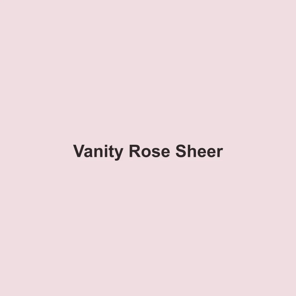 #F0DCE0 solid color swatch labeled Vanity Rose Sheer