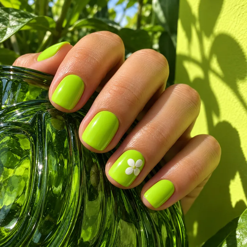 Lime Green neon manicure