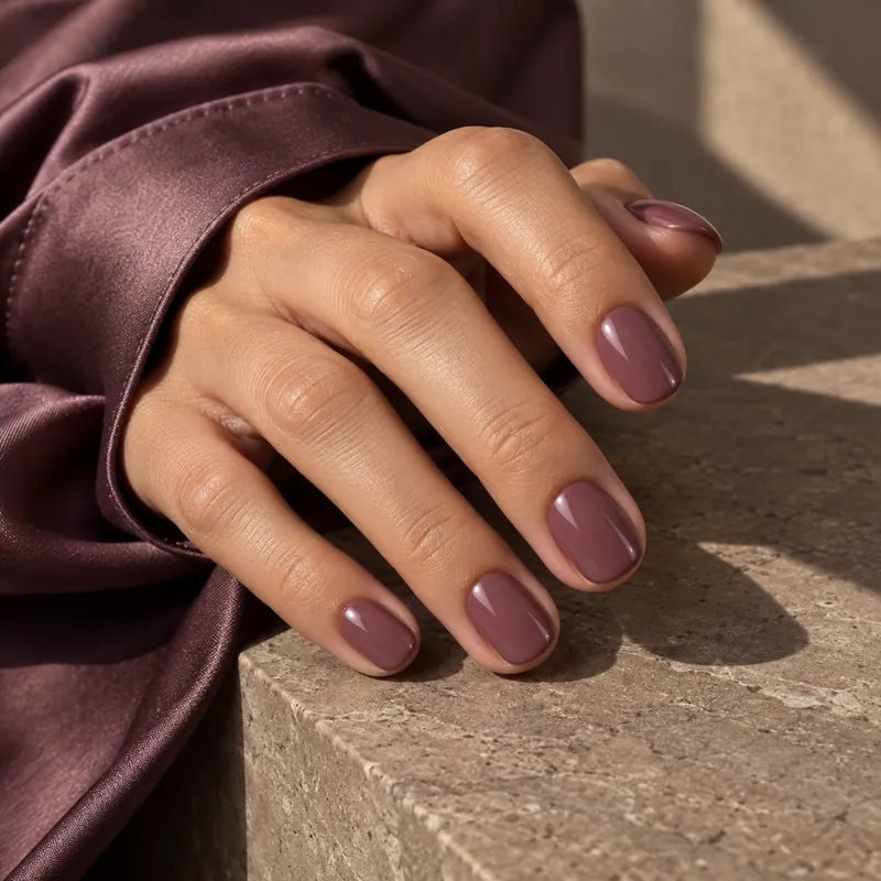 Mauve Mist satin manicure
