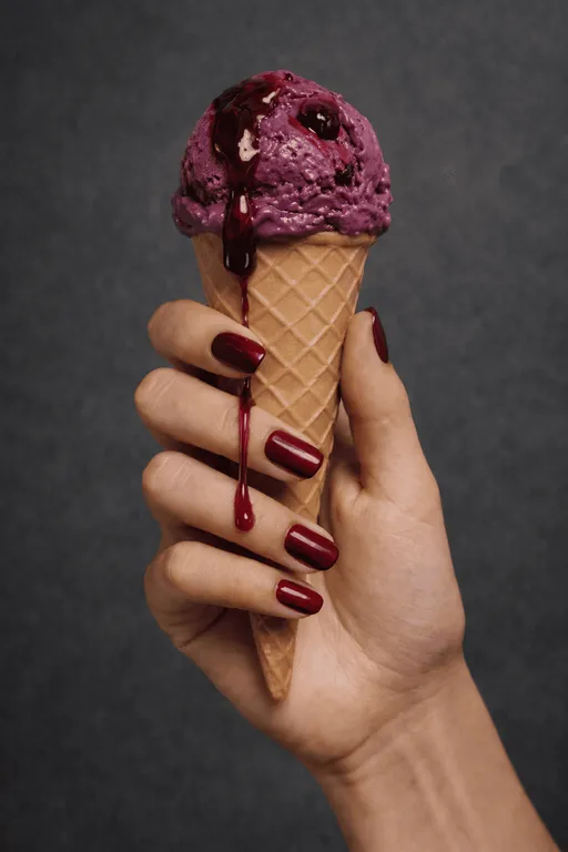 Moody darkened crimson with ashy undertones nail style